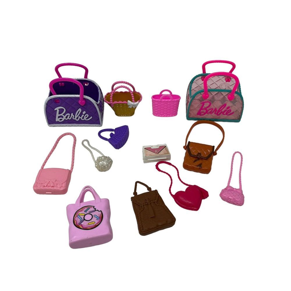 Lot Of Barbie Accessories Purses Dog Carry Cases‎ Clutch Bags Tote Bags